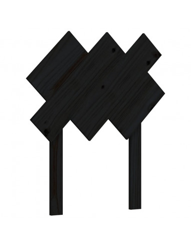 Giroletto con Testiera Nero Small Single in Legno Massello