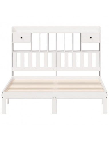 Letto Libreria senza Materasso Bianco 160x200 cm Legno di Pino
