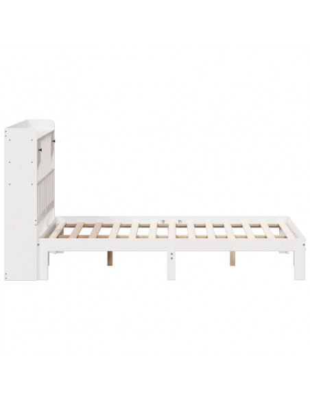 Letto Libreria senza Materasso Bianco 160x200 cm Legno di Pino