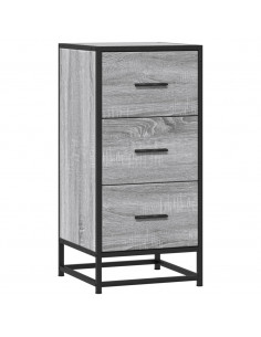 Credenza Grigio Sonoma 35,5x35x76 cm in Truciolato e Metallo 2