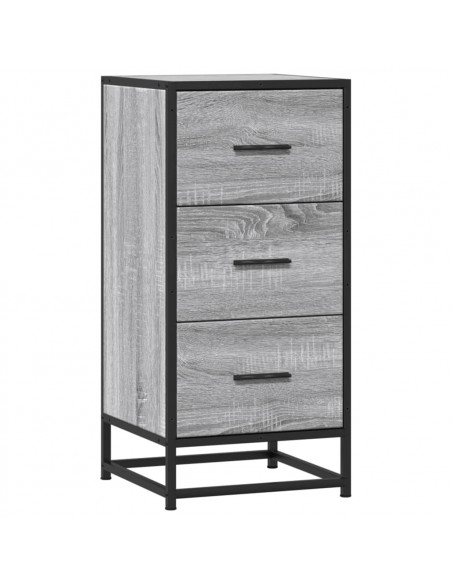 Credenza Grigio Sonoma 35,5x35x76 cm in Truciolato e Metallo