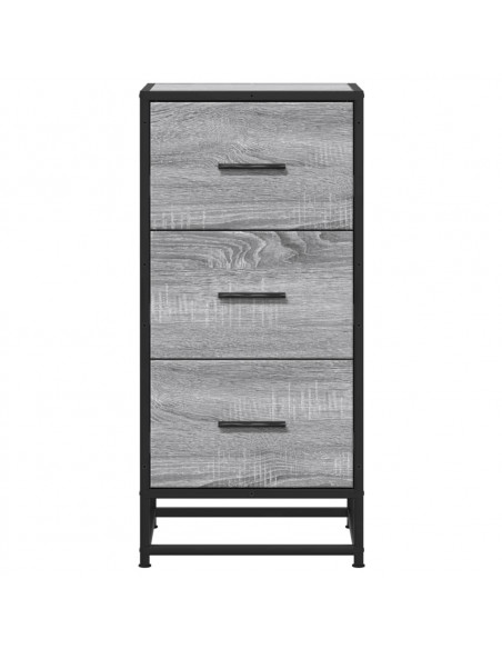 Credenza Grigio Sonoma 35,5x35x76 cm in Truciolato e Metallo
