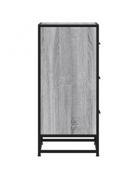 Credenza Grigio Sonoma 35,5x35x76 cm in Truciolato e Metallo