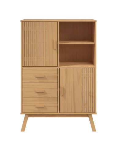 Credenza OLDEN Marrone 85x43x125 cm in Legno Massello di Pino