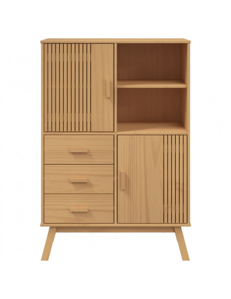 Credenza OLDEN Marrone 85x43x125 cm in Legno Massello di Pino