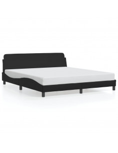 Giroletto con Testiera Nero 180x200 cm in Similpelle 2