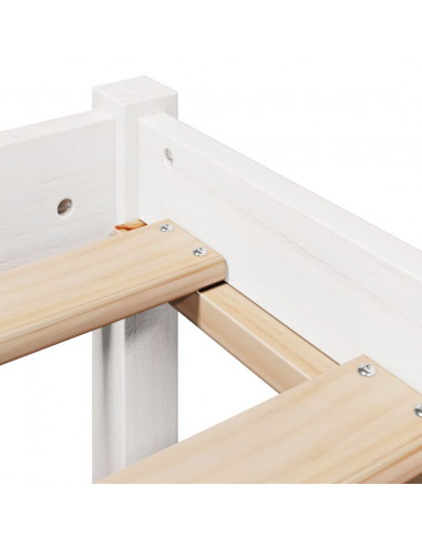 Letto senza Materasso Bianco 150x200 cm Legno Massello di Pino