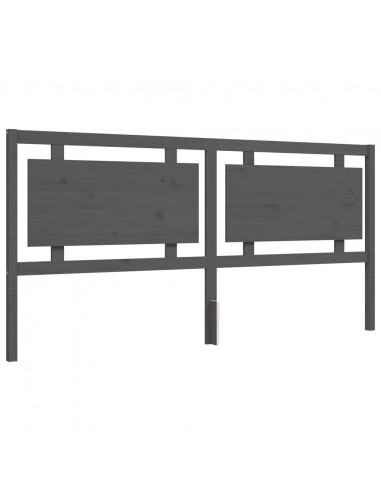 Giroletto con Testiera Grigio 200x200 cm in Legno Massello