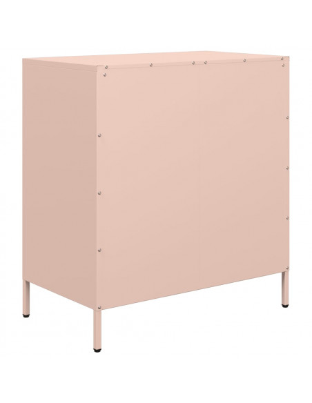 Credenza Rosa 68x39x73,5 cm in Acciaio Laminato a Freddo
