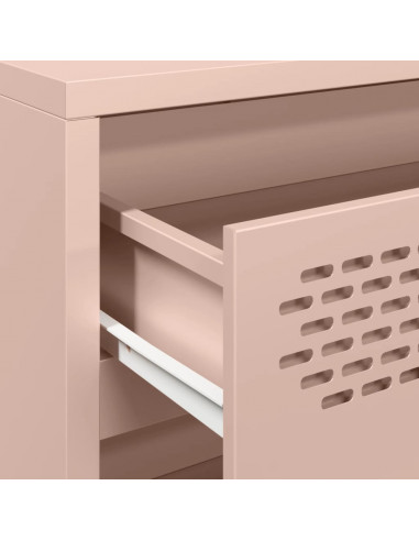 Credenza Rosa 68x39x73,5 cm in Acciaio Laminato a Freddo