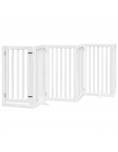 Cancello Cani Porta Pieghevole Bianco 6 Pannelli 300 cm Pioppo 2