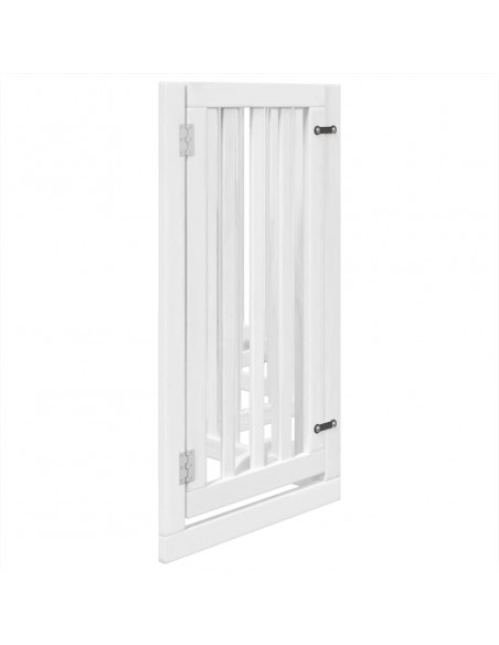 Cancello Cani Porta Pieghevole Bianco 6 Pannelli 300 cm Pioppo