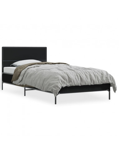 Giroletto Nero 100x200 cm in Legno Multistrato e Metallo