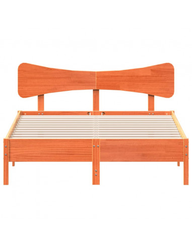 Letto senza Materasso Marrone Cera 140x190 cm in Legno di Pino