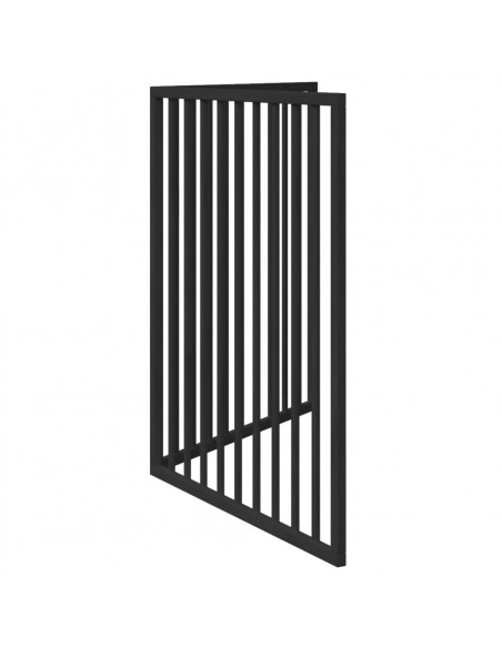 Cancello per Cani Pieghevole 2 Pannelli Nero 160cm Legno Pioppo