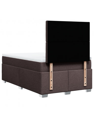 Giroletto a Molle con Materasso Marrone Scuro 120x190cm Tessuto