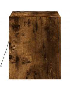 Mobile TV a Parete con Luci LED Rovere Fumo 80x31x35 cm 2