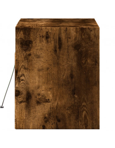 Mobile TV a Parete con Luci LED Rovere Fumo 80x31x35 cm