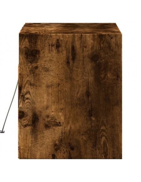 Mobile TV a Parete con Luci LED Rovere Fumo 80x31x35 cm