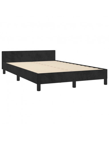 Giroletto con Testiera Nero 120x190 cm in Velluto