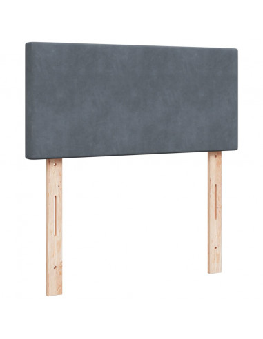 Giroletto a Molle con Materasso Grigio Scuro 90x200 cm Velluto