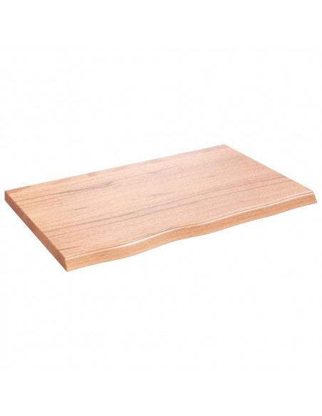Piano Bagno Marrone 80x50x(2-4) cm Legno Massello Trattato