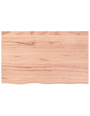 Piano Bagno Marrone 80x50x(2-4) cm Legno Massello Trattato