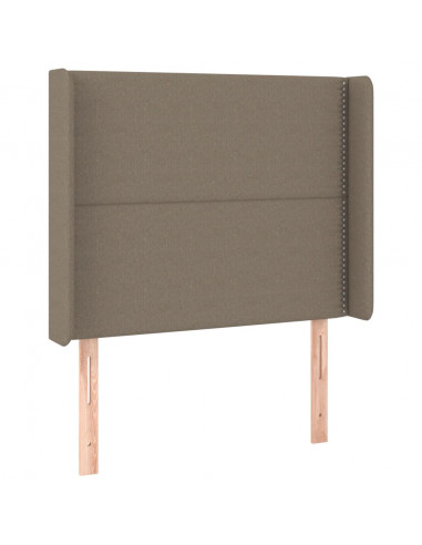 Testiera a LED tortora 93x16x118/128 cm in Tessuto