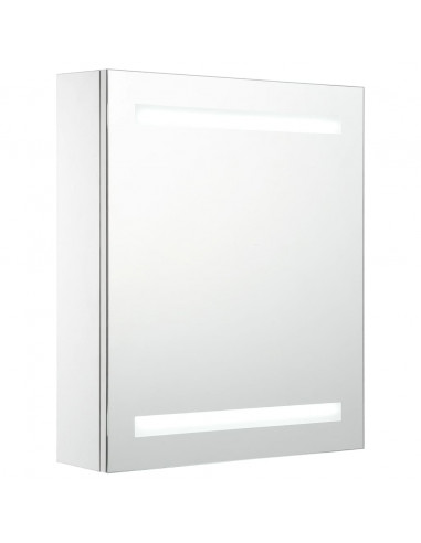 Armadietto Bagno con Specchio e LED 50x13,5x60 cm