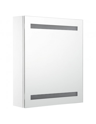 Armadietto Bagno con Specchio e LED 50x13,5x60 cm