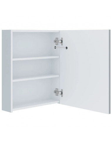 Armadietto Bagno con Specchio e LED 50x13,5x60 cm