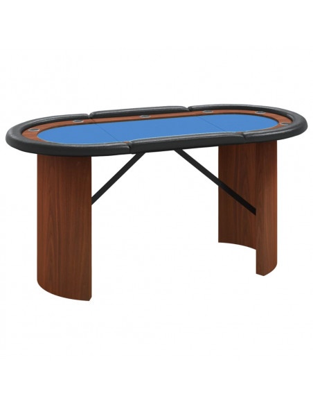 Tavolo da Poker 10 Giocatori Blu 160x80x75 cm