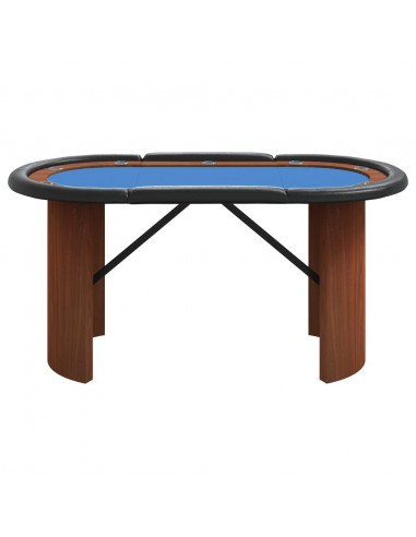 Tavolo da Poker 10 Giocatori Blu 160x80x75 cm