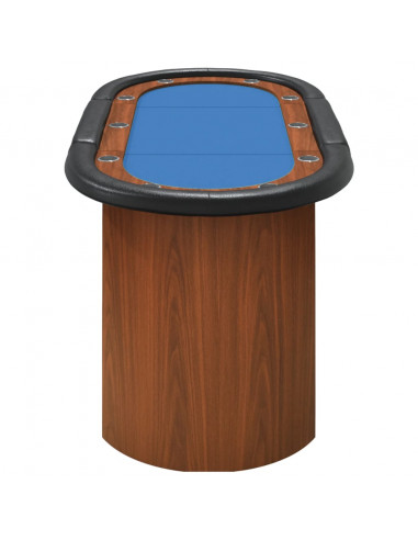 Tavolo da Poker 10 Giocatori Blu 160x80x75 cm