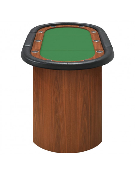 Tavolo da Poker 10 Giocatori Verde 160x80x75 cm