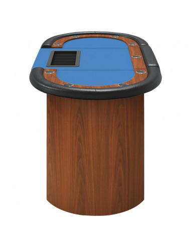 Tavolo da Poker con Vassoio Chip 10 Giocatori Blu 160x80x75 cm