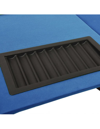 Tavolo da Poker con Vassoio Chip 10 Giocatori Blu 160x80x75 cm