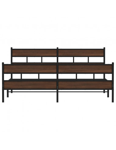 Giroletto senza Materaso in Metallo Rovere Marrone 193x203 cm