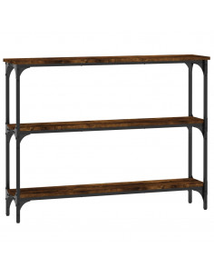 Tavolino Consolle Rovere Fumo 100x22,5x75 cm Legno Multistrato 2
