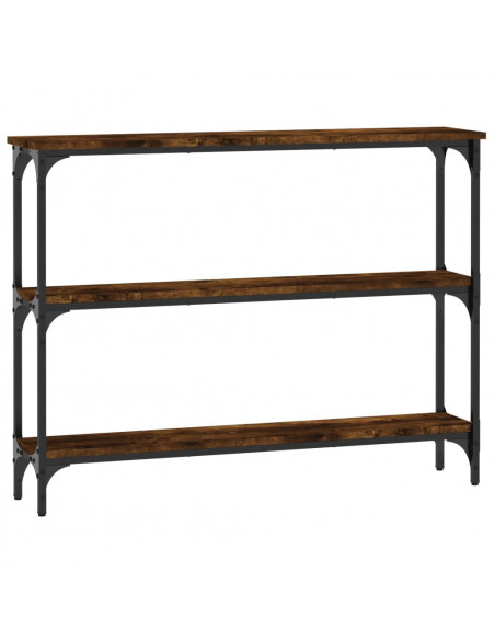 Tavolino Consolle Rovere Fumo 100x22,5x75 cm Legno Multistrato