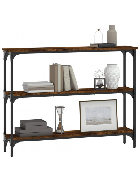 Tavolino Consolle Rovere Fumo 100x22,5x75 cm Legno Multistrato