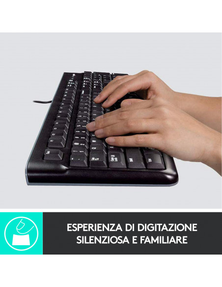 Logitech MK120 Combo Tastiera e Mouse con Filo per Windows, Mouse Ottico Cablato, Tastiera di Dimensioni Standard, USB Plug-and-