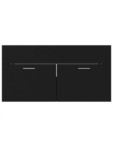 Set Mobili da Bagno Nero in Truciolato