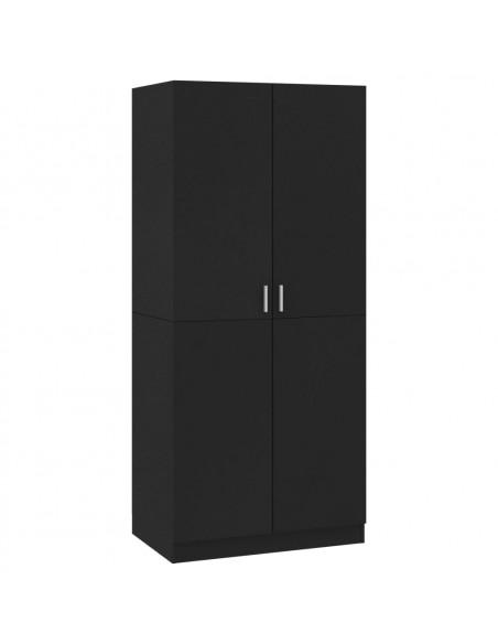 Armadio Nero 80x52x180 cm in Legno Multistrato
