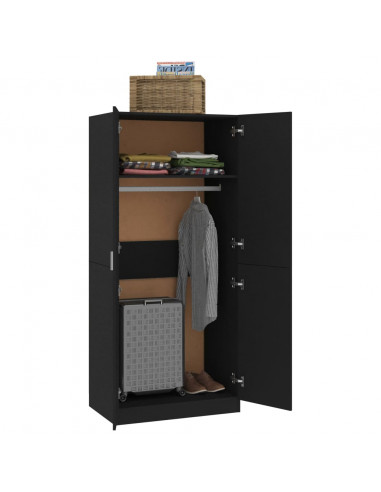 Armadio Nero 80x52x180 cm in Legno Multistrato