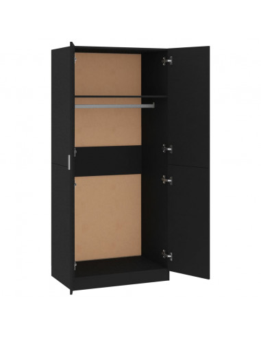 Armadio Nero 80x52x180 cm in Legno Multistrato