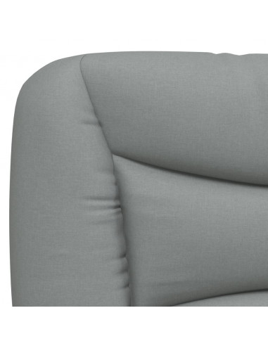 Giroletto con Testiera Grigio Chiaro 80x200 cm in Tessuto