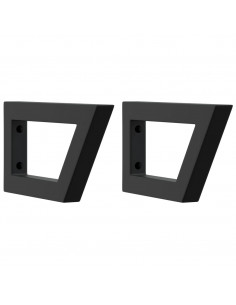 Reggimensole per Lavabo 2 pz Nere Trapezio in Acciaio 2