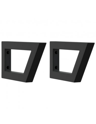 Reggimensole per Lavabo 2 pz Nere Trapezio in Acciaio