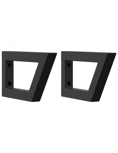 Reggimensole per Lavabo 2 pz Nere Trapezio in Acciaio